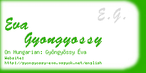 eva gyongyossy business card